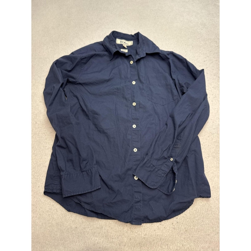 Boden Shirt Womens Medium Blue Solid Long Sleeve Button Up Cotton Casual